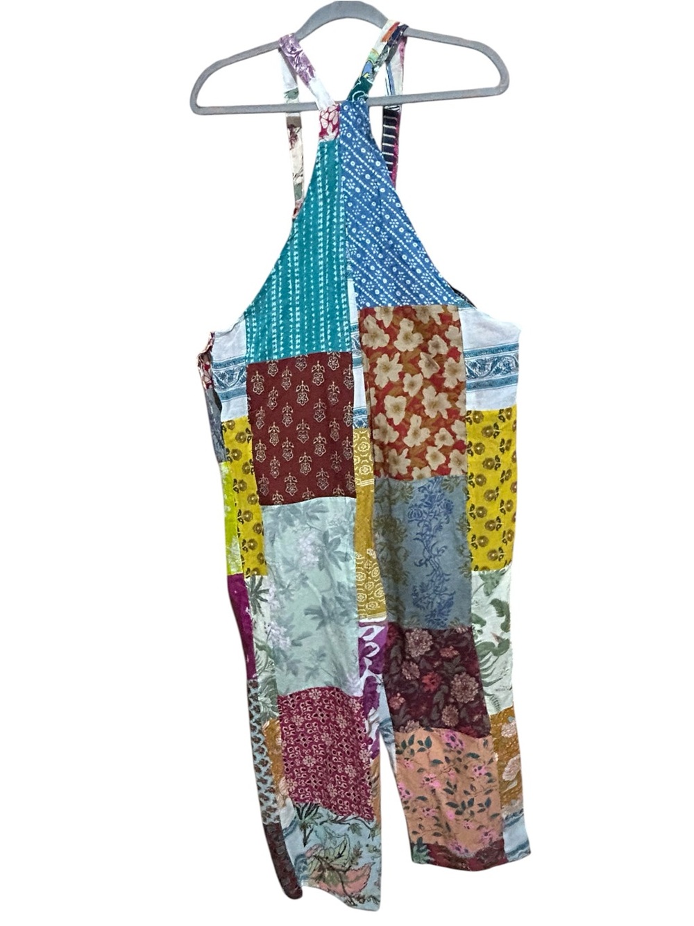 Kathmandu Imports Patchwork Overalls Boho Hippie Kantha Jumpsuit Dungarees OS - Picture 5 of 7